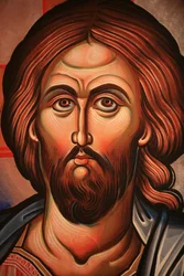 Griechisch-orthodoxe Ikone, die Christus darstellt Thessaloniki Griechenland