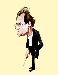 Gustav Mahler. Karikatur von Oscar Garvens, österreichischer Komponist, 7. Juli 1860 - 18. Mai 1911. Oscar Garvens 1874-1951