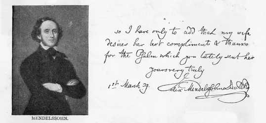 Handschrift und Unterschrift von Mendelssohn