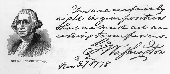 Handschrift und Unterschrift von George Washington aus einem Brief über Washingtons Pläne für die Armee im Winter, geschrieben in Fredericksburg an Gouverneur Morris, 27. November