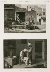Eisenwaren & Eisenwarenhändler, Messerschleifer und Friseur, Ägypten, ca. 1798