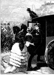 Geschichte des antiken Rom. Die Flucht aus Rom in Zivilkleidung von Papst Pius IX. während der Republik 1849. Gravur von L. Stefanoni 1885