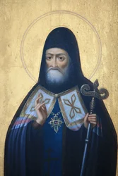 Ikone in der Aghios Andreas Klosterkirche auf dem Berg Athos Griechenland