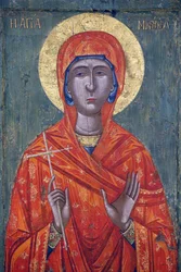 Ikone im Byzantinischen Museum von Pedoulas: Heilige Marina (18. Jahrhundert), 20150510, Pedoulas, Zypern