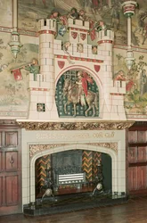 Innenansicht, Detail eines Kamins, Cardiff Castle, Wales, ca. 1875