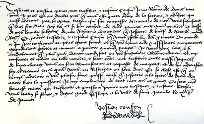 Brief von König Edward IV. an Franz II., Herzog der Bretagne, mit der Bitte um Hilfe bei der Rückeroberung seines Königreichs, geschrieben in Saint-Pol, 9. Januar