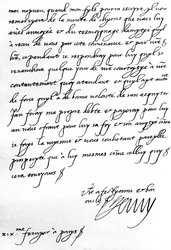 Brief von König Heinrich IV. von Frankreich an Heinrich, Prinz von Wales, in dem er sich für ein Geschenk eines Rudels Hunde für seinen Sohn, den Dauphin, bedankt, der zu jung ist, um persönlich zu schreiben, geschrieben in Paris