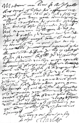 Brief, auf Französisch, von Kaiser Karl V. an seine Schwiegertochter, Königin Maria I. von England, in dem er seinen Wunsch äußert, seinen Sohn König Philipp, ihren Ehemann, zu sehen, um mit ihm über Angelegenheiten zu beraten, und sein Bedauern über die N