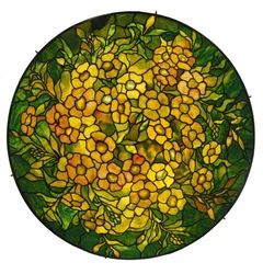 Beleuchteter Schirm eines feinen Alamander-Bleiglas- und Bronze-Kronleuchters