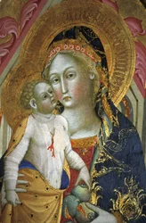 Madonna mit Kind, Francesco di Gentile, 14. Jahrhundert, Piersanti-Museum, Matelica, Marken, Italien
