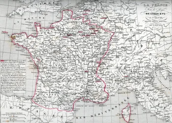 Karte von Frankreich unter der Herrschaft von König Ludwig XVI. von 1774 bis 1793 (aus Atlas Universel von Houze)