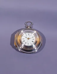 Marineuhr, in silbernem Doppelfutteral, von John Harrison und Sohn