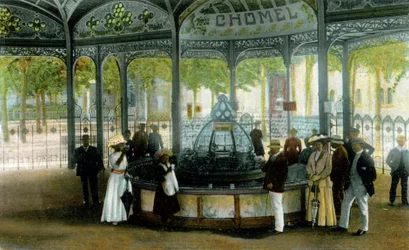 Medizin. Chomel-Quelle in Vichy, Frankreich. Postkarte, Frankreich, ca. 1900.