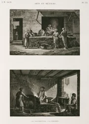 Metalle, Kupfer Kupferschmied und Schmied, Ägypten, ca. 1798