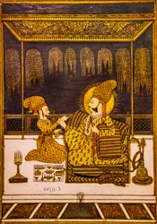 Miniaturmalerei, Meherangarh-Fort, Jodhpur, Jodhpur, Rajasthan, Indien, Asien