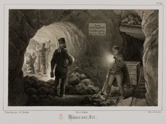 Bergbau, Metallerze Bergleute, Deutschland, ca. 1851