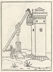 Mobiler Lift zum Angriff auf einen Turm