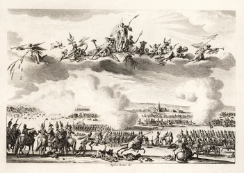 Napoleon Bonaparte, Erster Konsul der Französischen Republik, kommandiert die französische Armee in der Schlacht von Marengo