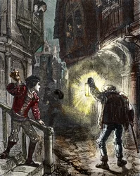 Nachtwächter bewachen die Straßen von Paris im Mittelalter und in der Renaissance