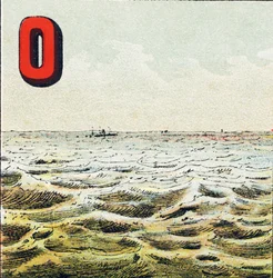 O: Ozean. Unermessliche Wasserfläche, die die Erde umgibt. Das Wasser des Ozeans ist salzig; der Mensch kann es nicht trinken - Gravur aus Alphabet geographique. Guerin-Muller et Cie, Verleger, Paris