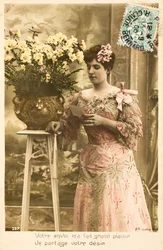 Alte Postkarte Liebe Deine Post macht mir große Freude Ich teile deinen Wunsch