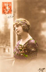 Alte Postkarte Frau Belle Epoque