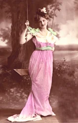Auf der Schaukel: Postkartenfantasie 1910