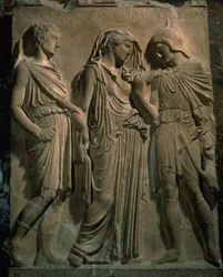 Orpheus, Eurydike und Hermes