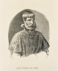 PONCE DE LEON, Juan (1460-1521). Spanischer Eroberer von Puerto Rico (1508) und Entdecker von Florida (1502) (Gravur)