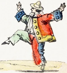 P - Pierrot - Kinderunterhaltungsalphabet ca. 1890 (Lithographie)