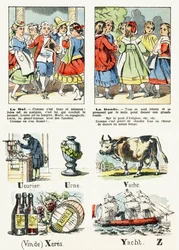 Seite 8 - Der Kostümball, der Reigen - Kinderunterhaltungsalphabet ca. 1890 (Lithographie)