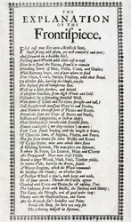 Titelseite und Erklärung in Gedichtform der 4. Ausgabe von Systema agriculturae: das Geheimnis der Landwirtschaft entdeckt von John Worlidge (aktiv 1669-1698), veröffentlicht in London 1697
