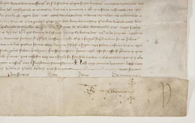 Päpstliche Bulle zur Bestätigung der Urkunde von Bischof Henry Wardlaw, recto