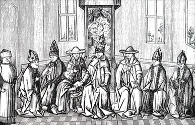 Peter der Einsiedler, Papst Urban II. und Simeon Patriarch von Jerusalem