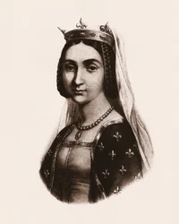 Porträt von Johanna von Frankreich oder Valois (1464-1505) Königin von Frankreich. Gravur