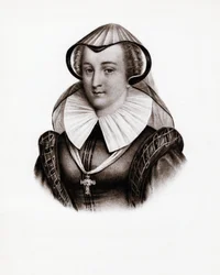 Porträt der Königin von Frankreich Marie Stuart (Marie Iere von Schottland) (1542-1587). Gravur des 19. Jahrhunderts