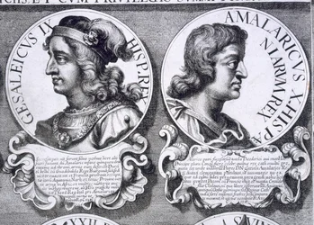 Porträts von Gesalec und Amalaric (Lithografie)