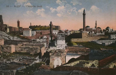 Postkarte, die Aleppo darstellt