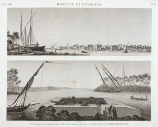 Rosetta und die Mündung des Nils, Ägypten, ca. 1798