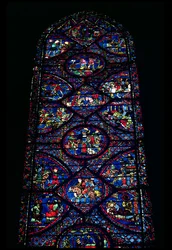 Szenen aus dem Leben Karls des Großen (747-814) aus dem Chorumgang, ca. 1215-35 (Buntglas)