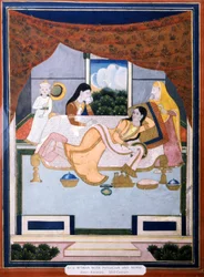 Kranke Frau mit Arzt und Krankenschwester