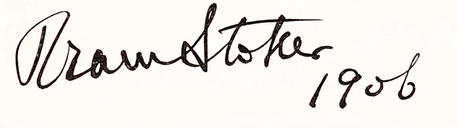 Unterschrift von Bram Stoker