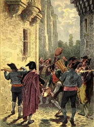 Spanische Serenade. Gravur in „Die Völker der Erde“ 1890.
