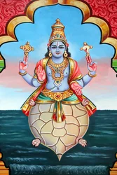 Sri Vadapathira Kaliamman Hindu-Tempel. Avatar von Vishnu. Kurma 2. Inkarnation. Singapur