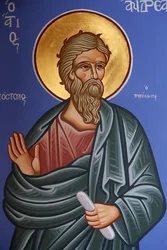 Sankt-Andreas-Fresko in der orthodoxen Kirche von Pedoulas, Pedoulas, Zypern