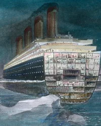 Dampfschiff auf großer Reise