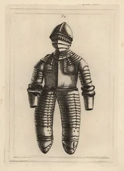 Rüstung eines Reiters aus der Zeit von König Heinrich VIII. oder Elisabeth I. aus dem Tower of London