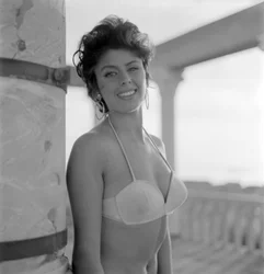 Die Schauspielerin Celina Cely am Strand von Venedig Lido - 1957