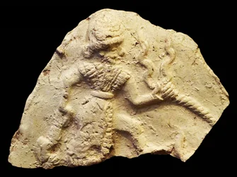 Tafel, die den Sturm-Gott Ishchali darstellt, Isun Larsa, Babylon, Mesopotamien, ca. 2000-1600 v. Chr.