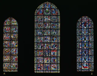 Die Passion, Die Geburt Christi und der Jessebaum (Buntglas)